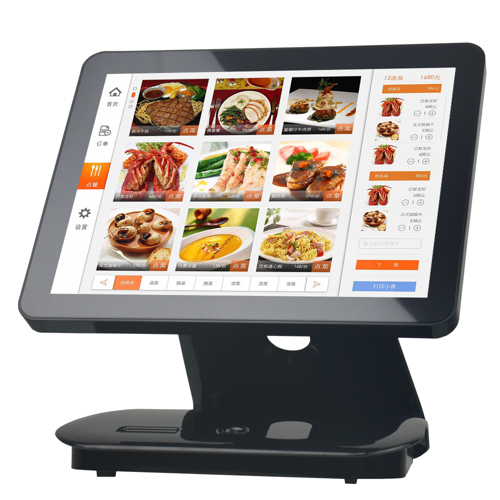 Black 15 Inch All in One Windows Capacitive Touch Screen Cashier Machine POS System